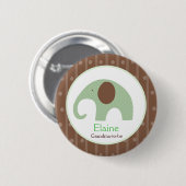 Little Elephant (Blue) NAME TAG Custom Button (Voorkant /achterkant)