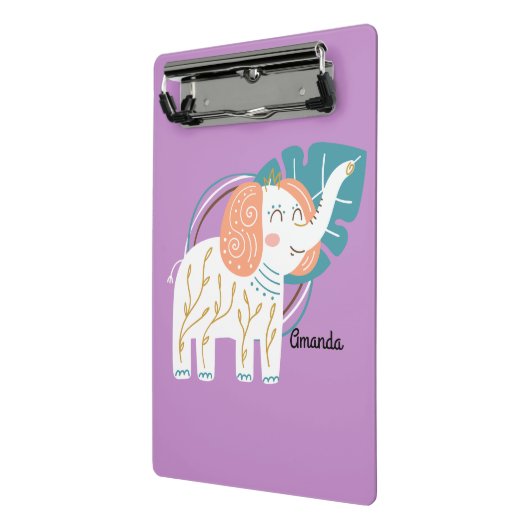 Little Elephant Boho aangepaste naam Mini Klembord (Angled2)