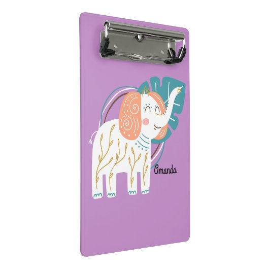 Little Elephant Boho aangepaste naam Mini Klembord (Schuin)