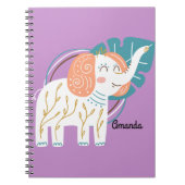 Little Elephant Boho aangepaste naam Notitieboek (Voorkant)