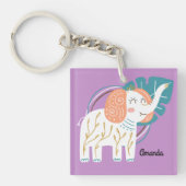 Little Elephant Boho aangepaste naam Sleutelhanger (voorkant)