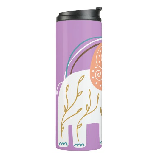 Little Elephant Boho aangepaste naam Thermosbeker (Gedraaid links)
