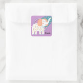 Little Elephant Boho aangepaste naam Vierkante Sticker (Tas)