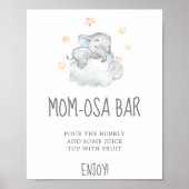 Little Elephant Boy Baby shower Ma-osa Bar Sign Poster (Voorkant)