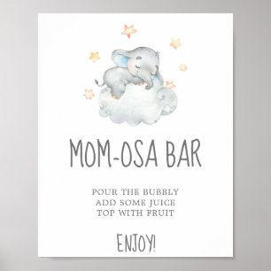 Little Elephant Boy Baby shower Ma-osa Bar Sign Poster