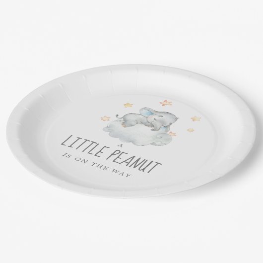 Little Elephant Boy Little Peanut Baby shower Papieren Bordje (Gekanteld)