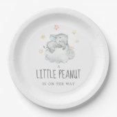 Little Elephant Boy Little Peanut Baby shower Papieren Bordje (Voorkant)