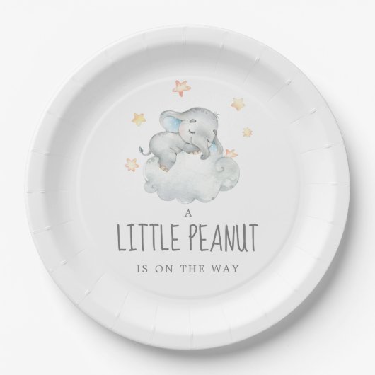 Little Elephant Boy Little Peanut Baby shower Papieren Bordje (Voorkant)