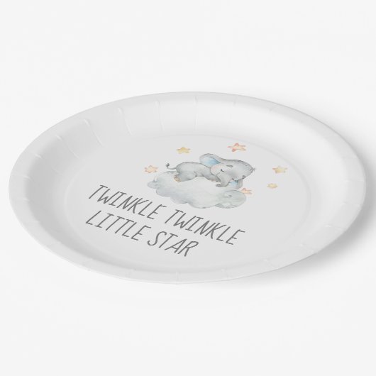 Little Elephant Boy Twinkle Twinkle Little Star Papieren Bordje (Gekanteld)
