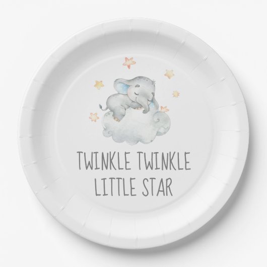 Little Elephant Boy Twinkle Twinkle Little Star Papieren Bordje (Voorkant)