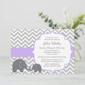 Little Elephant Chevron Editable Color Baby shower Kaart (Staand voorkant)