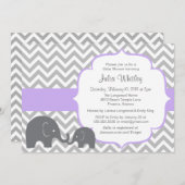 Little Elephant Chevron Editable Color Baby shower Kaart (Voorkant / Achterkant)
