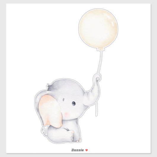 Little Elephant Cute Animal Sticker (Vel)