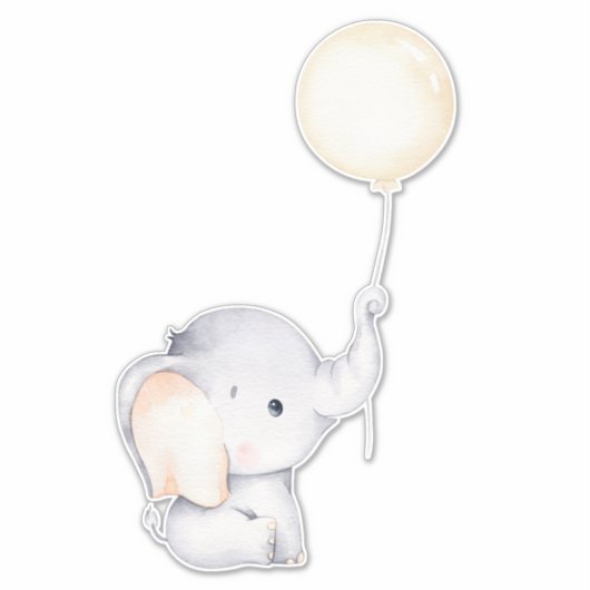 Little Elephant Cute Animal Sticker (Voorkant)