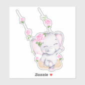 Little Elephant Cute Animal Sticker (Vel)