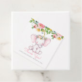 Little Elephant Floral Baby shower Dank u Bedankjes Labels (In situ)