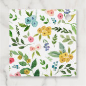 Little Elephant Floral Baby shower Dank u Bedankjes Labels (Achterkant)