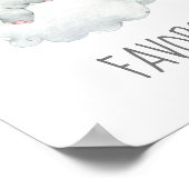 Little Elephant Girl Baby shower Favors Sign Poster (Hoek)