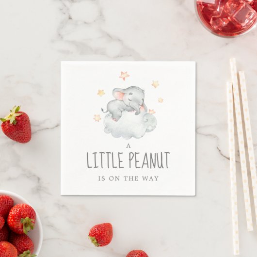 Little Elephant Girl Little Peanut Baby shower Servet (Insitu)
