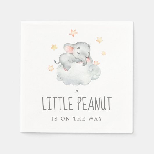 Little Elephant Girl Little Peanut Baby shower Servet (Voorkant)