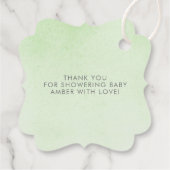 Little Elephant Green Grey Baby shower Dank u Bedankjes Labels (Achterkant)