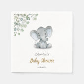 Little Elephant Greenery Baby shower Servet (Voorkant)