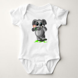 Little Elephant met Flowers Baby Bodysuit