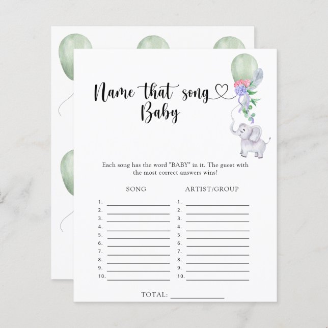 Little Elephant Name die Baby Song (Voorkant / Achterkant)