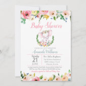 Little Elephant Spring Summer Flowers Baby shower Kaart (Voorkant)