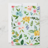 Little Elephant Spring Summer Flowers Baby shower Kaart (Achterkant)