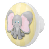 Little Elephant Yellow Baby Nursery Room Dresser Keramische Knop (Rechts)