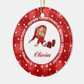 Little Elf Doll Custom Name Kerstmis Keramisch Ornament (Links)