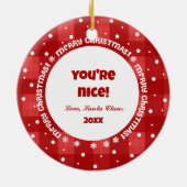 Little Elf Doll Custom Name Kerstmis Keramisch Ornament (Achterkant)