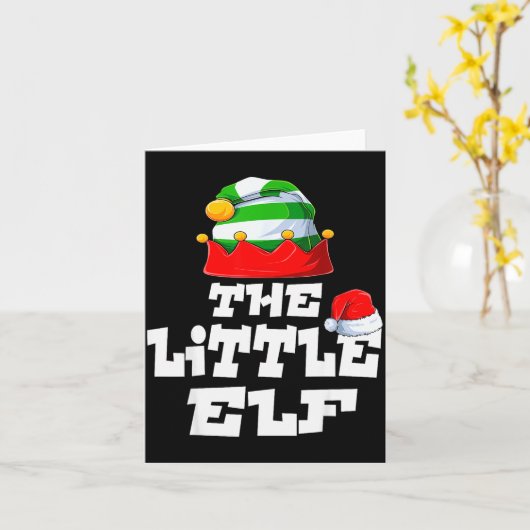 Little Elf Family Matching Christmas Group Pajama  Kaart (Gele Bloem)