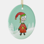 Little Elf Girl Keramisch Ornament (Rechts)