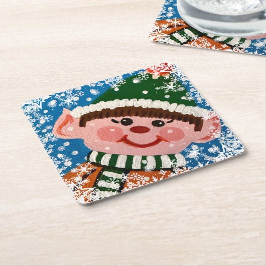 Little Elf  Kartonnen Onderzetters (Schuin)