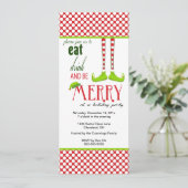 Little Elf Kerstfeestay Invitation Kaart (Staand voorkant)