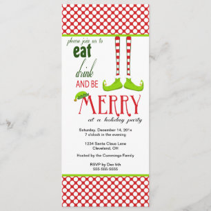 Little Elf Kerstfeestay Invitation Kaart