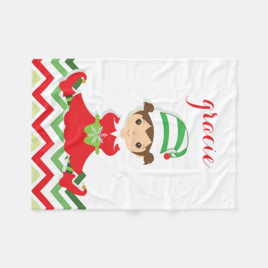 Little Elf | kerstgebak Fleece Deken (Voorkant (Horizontaal))