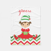 Little Elf | kerstgebak Fleece Deken (Voorkant)