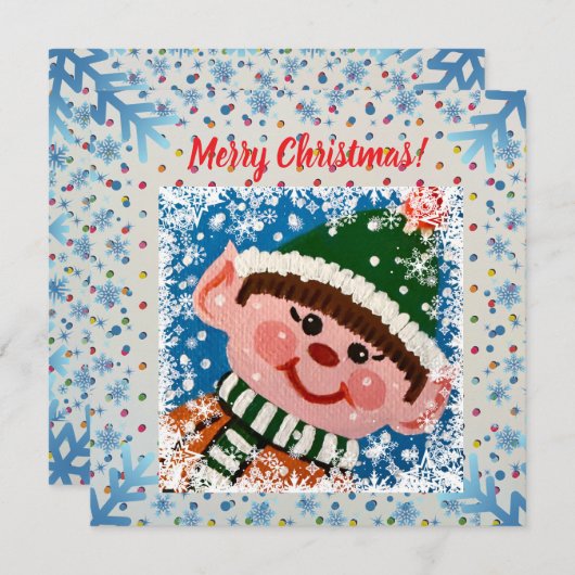 Little Elf Magnet Card (Voorkant / Achterkant)