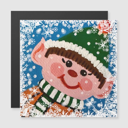 Little Elf Magnet Card (Voorkant / Achterkant)
