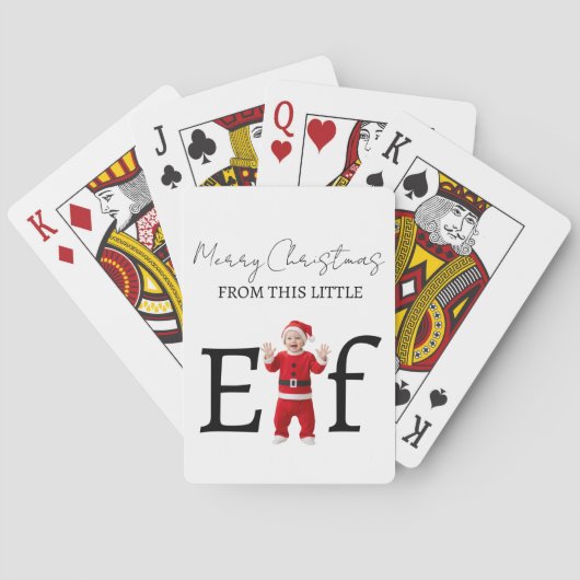 Little Elf Merry Christmas Gift Playing Cards Pokerkaarten (Achterkant)