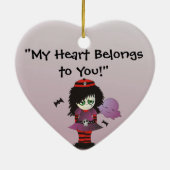 Little Emo Girl - Elzie en Friends Keramisch Ornament (Achterkant)