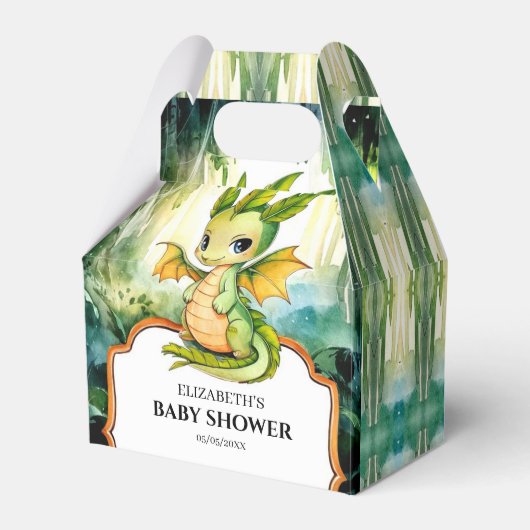Little Enchanted Dragon Baby shower Bedankdoosjes (Voorkant Zijde)