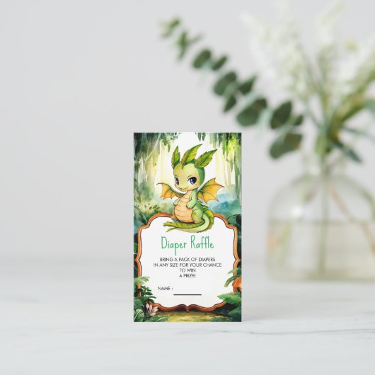 Little Enchanted Dragon Baby shower Informatiekaartje (Staand voorkant)