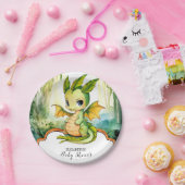 Little Enchanted Dragon Baby shower Papieren Bordje (Feest)