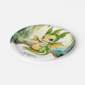 Little Enchanted Dragon Baby shower Papieren Bordje (Gekanteld)