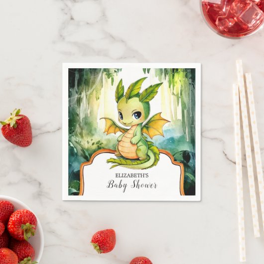 Little Enchanted Dragon Baby shower Servet (Insitu)