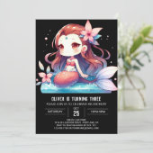 Little Enchanted Mermaid Birthday Kaart (Staand voorkant)